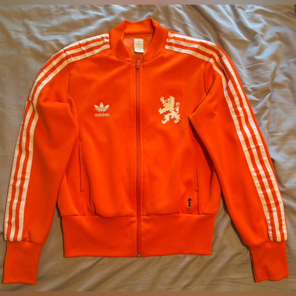 Adidas Men's Bright Orange Bomber Jacket